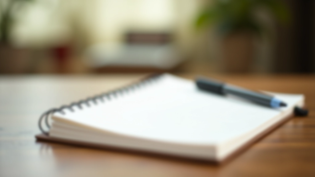 Notebook with written notes and pen on desk, planning and decision-making process visualization