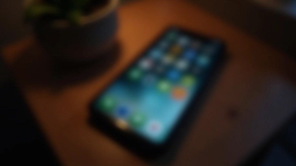 Phone on desk showing messages at night, cluttered with notifications and app badges